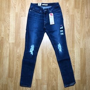 Levi's 711 Sculpt Skinny Dark Wash Jeans Hypersoft Women's Size 8 29x30 New